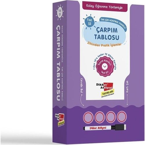 Kolay Öğrenme Yöntemiyle Yaz Sil Çarpım Tablosu Oyunu
