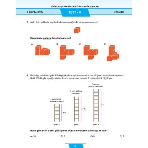 3. Sınıf Zihin Çalıştıran Eğlenceli Kanguru Matematik Soruları
