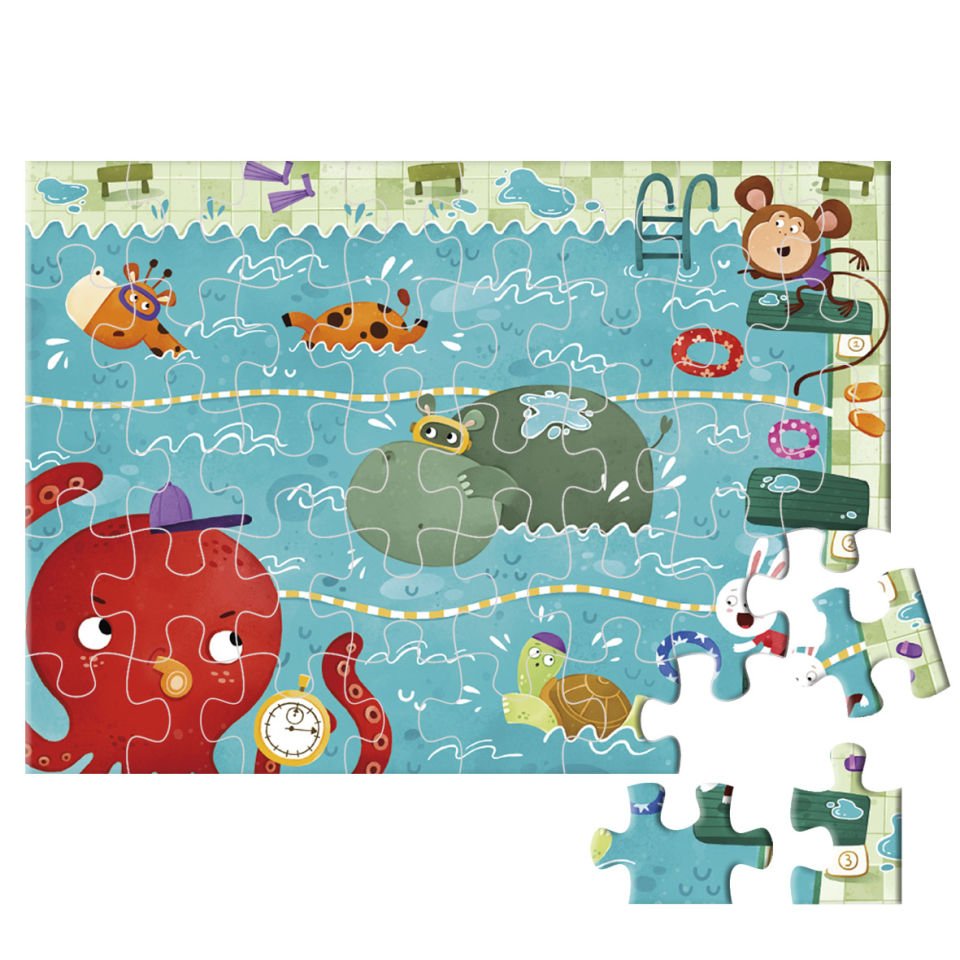 40 Parça Puzzle –Yüzme Yarışı