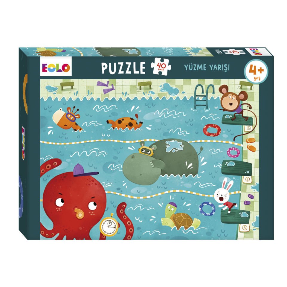40 Parça Puzzle –Yüzme Yarışı
